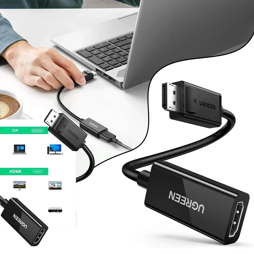 Video Adapter UGREEN MM137, DisplayPort - HDMI, 4K, Black