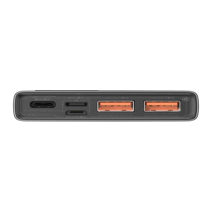 Externá batéria Baseus Adaman, 10000 mAh, 22,5 W, QC + PD, 1 x USB-C - 2 x USB-A, čierna