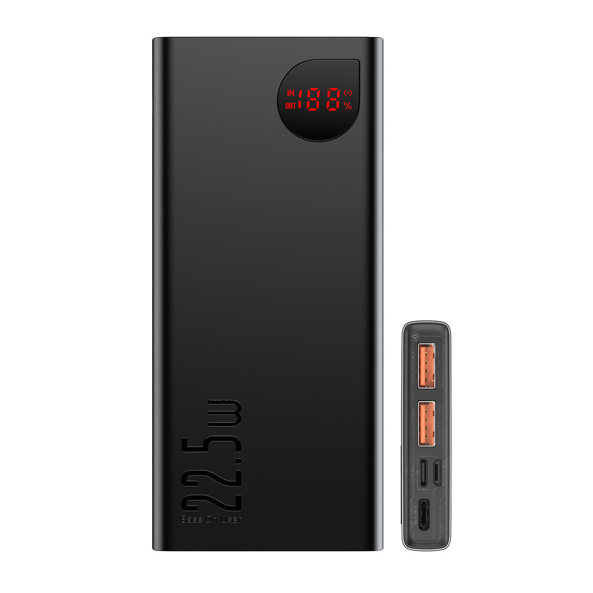 Externá batéria Baseus Adaman, 10000 mAh, 22,5 W, QC + PD, 1 x USB-C - 2 x USB-A, čierna