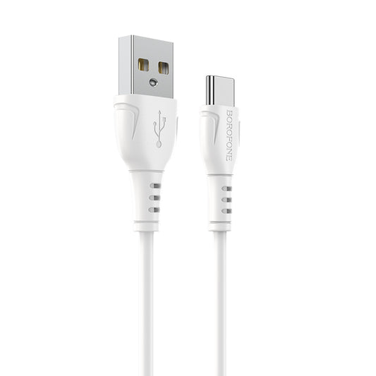 Dátový a nabíjací kábel USB-A - USB-C Borofone BX51 Triumph MP, 18 W, 1 m, biely