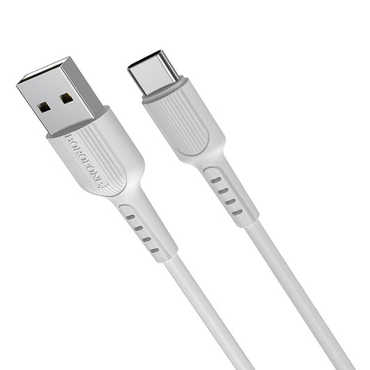 Dátový a nabíjací kábel USB-A - USB-C Borofone BX16, 18 W, 1 m, biely