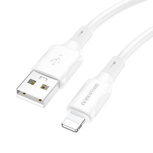 Dátový a nabíjací kábel USB-A - Lightning Borofone BX80 Succeed, 18 W, 1 m, biely 