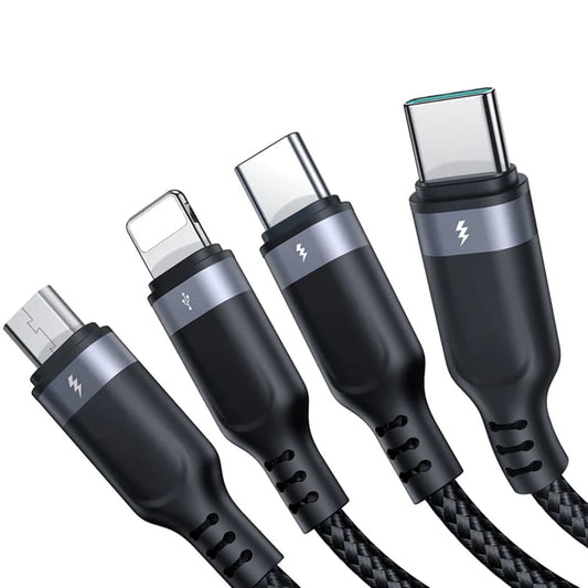 Nabíjací kábel USB-A - Lightning / microUSB / 2 x USB-C Joyroom S-1T4018A18 4v1, 20 W, 1,2 m, čierny 