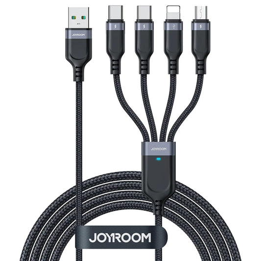 Nabíjací kábel USB-A - Lightning / microUSB / 2 x USB-C Joyroom S-1T4018A18 4v1, 20 W, 1,2 m, čierny 