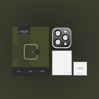 Ochranná fólia na zadný fotoaparát HOFI CamRing PRO+ pre Apple iPhone 16 Pro Max / 16 Pro, chránená sklom, čierna 