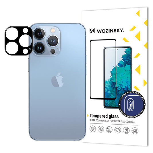 WZK Ochranná fólia na zadný fotoaparát pre Apple iPhone 15 Pro Max, ochranné sklo, čierna 
