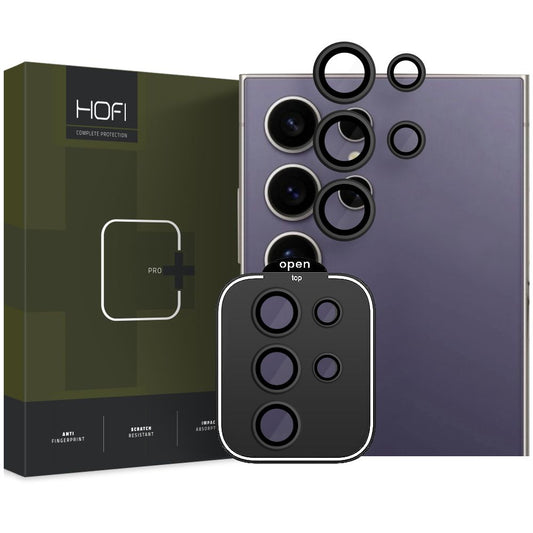 Ochranná fólia Zadný kryt fotoaparátu HOFI CamRing PRO+ pre Samsung Galaxy S24 Ultra S928, chránený sklom, čierna 