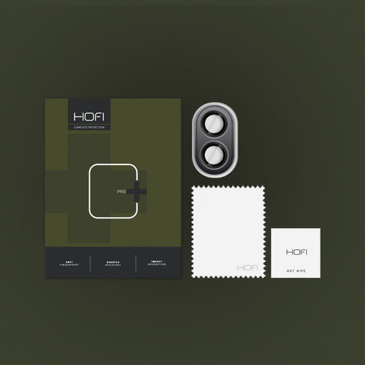 HOFI CamRing PRO+ Ochranná fólia na zadný fotoaparát pre Apple iPhone 16 Plus / 16, chránené sklo, čierna 