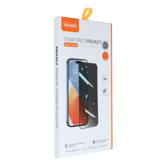 Veason Privacy Screen Protector pre Apple iPhone 15 Pro, chránené sklo, plné lepidlo, 6D 